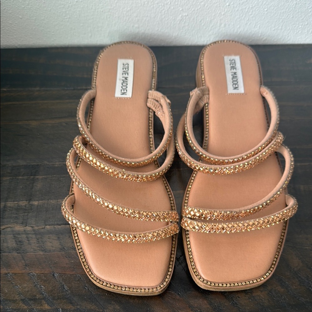 Steve Madden Tan Sandals with Braided Straps